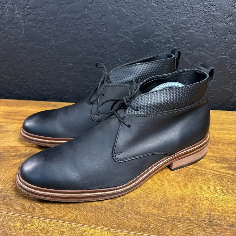 Cole Haan C20111 Black Leather Chukka Desert Boots Mens 8M